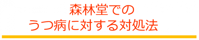 森林堂でのうつ病に対する対処法